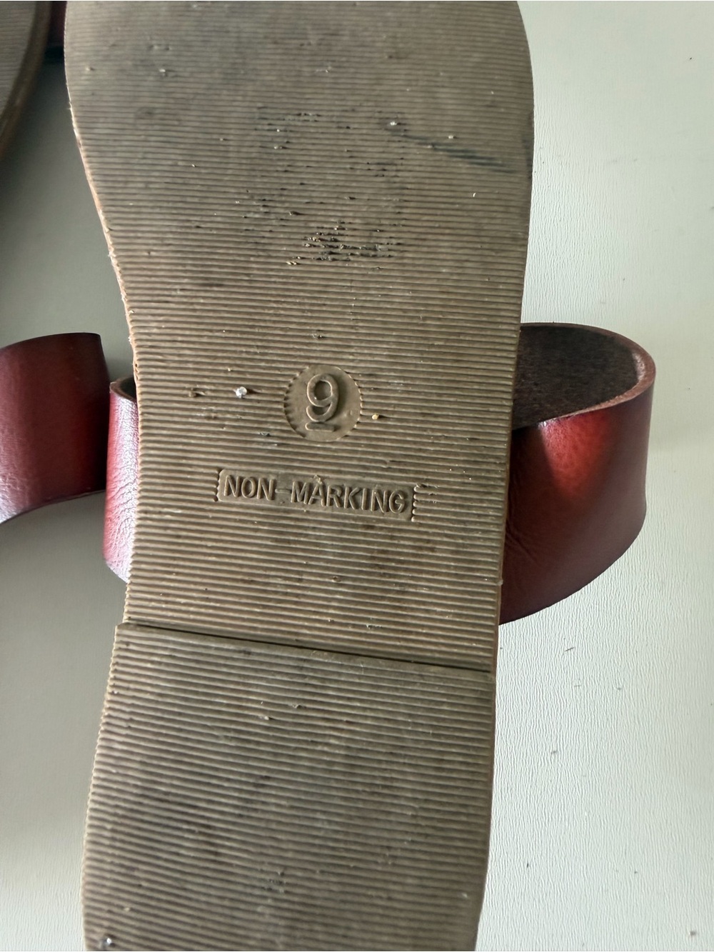 Universal Thread Brown Leather Slide Sandals with Brown Straps - Picture 3 of 3